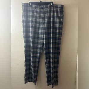 Men's Plaid Dress Pants - Black and Gray
